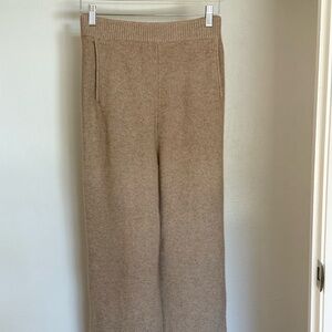 CHICJOC Cashmere high-waisted wide leg knit pants